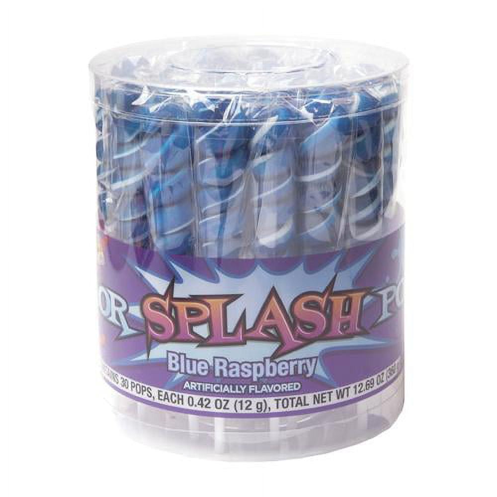 COLORSPLASH LOLLIPOPS Blue Raspberry Lollipops Jar 30 Pops 12.69 oz Colorsplash Lollipops